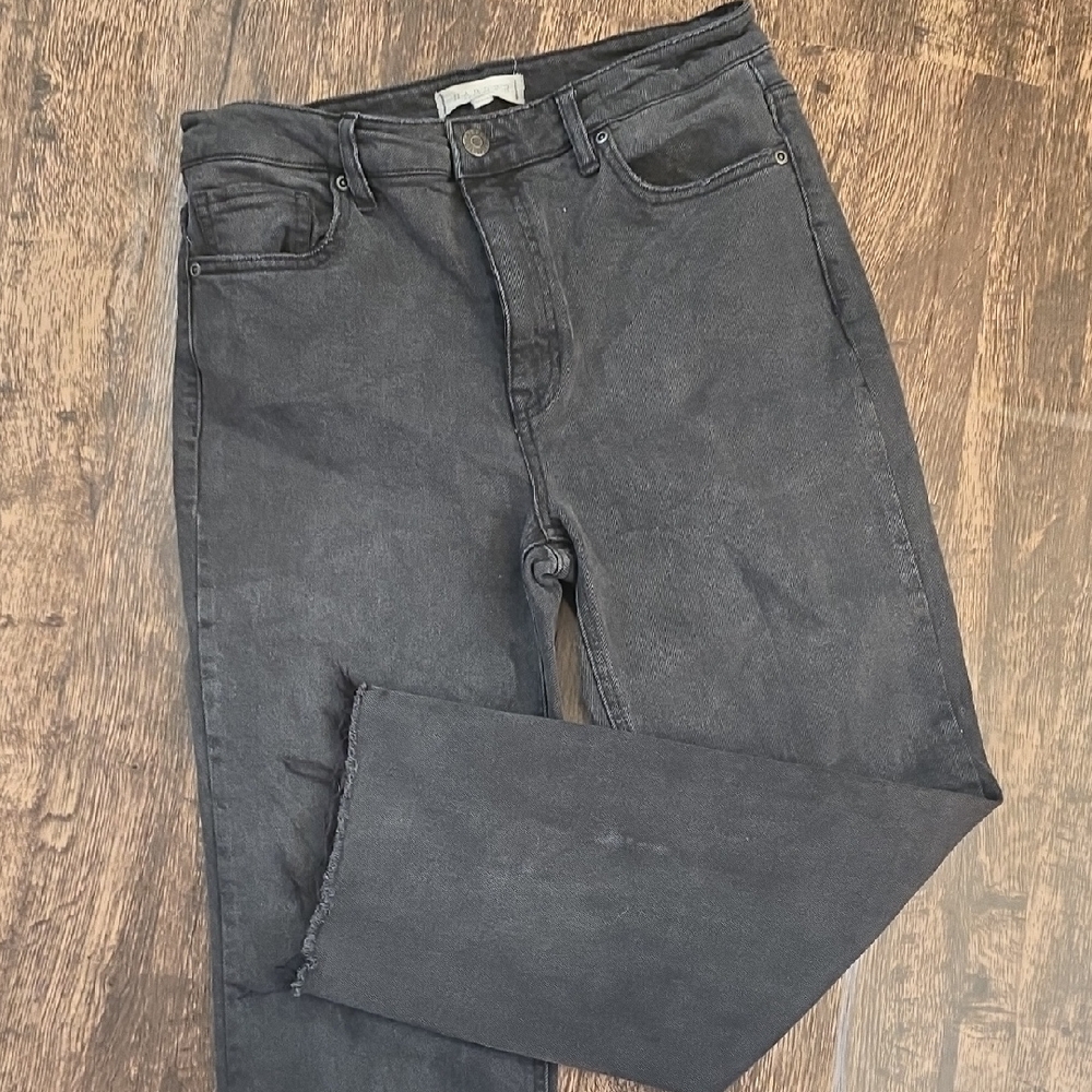 HARPER Heritage Women's Black Faded Jeans Sz 10‎ High Rise Straight Cropped